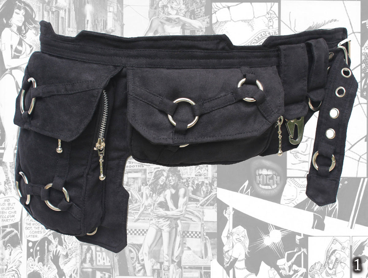 Bum Bag - Hip Bag - Pocket Belt - Festival Utility Belt - Tri Stud Model