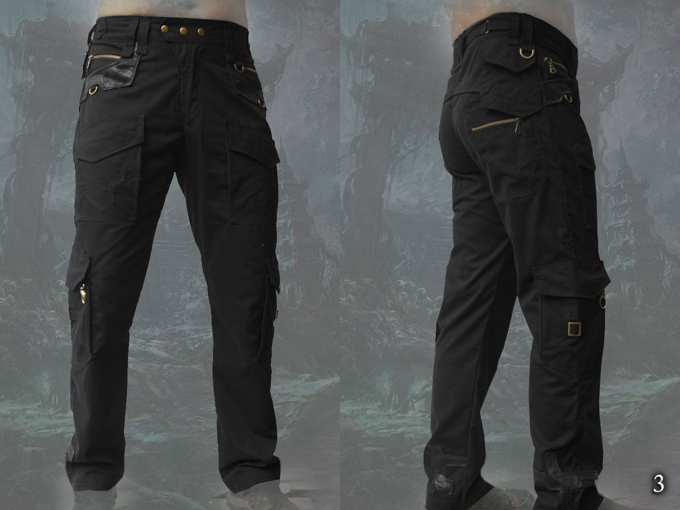 【HI FI FNK】Painted Pocket Pants Ripper Multi Cargo Pants (3color) - HIFIFNK | 60% - Asian